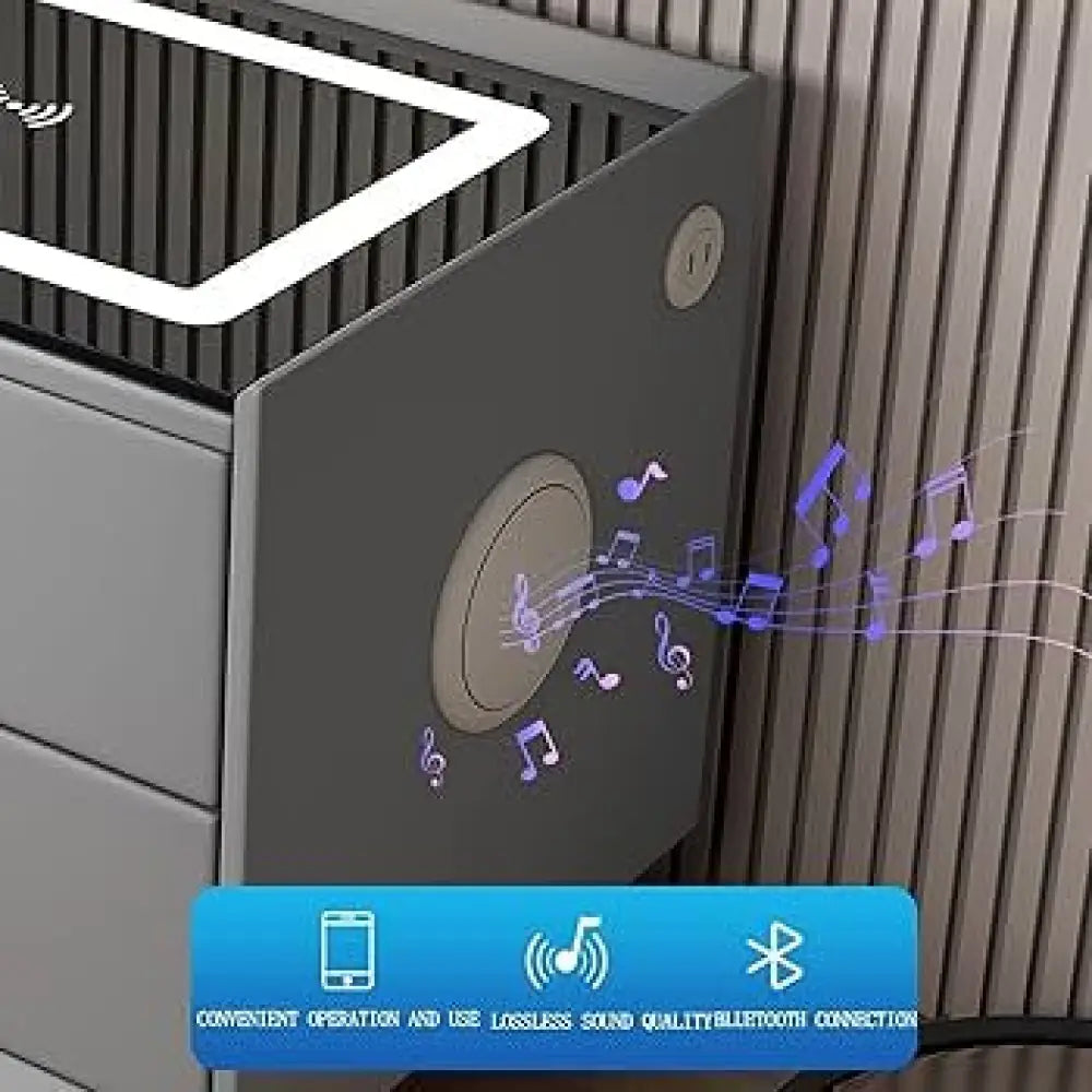 Pametni noćni ormarić sa bežičnim i USB punjenjem ( + LED rasvjeta i wireless zvučnik)