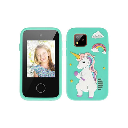 Zeleni mini dječiji telefon s motivom jednoroga