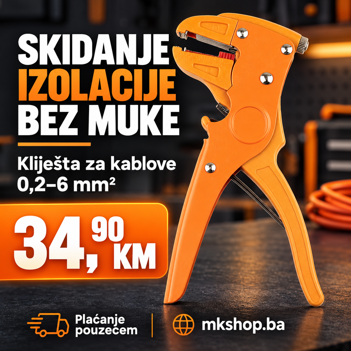 Kliješta za skidanje izolacije 0,2–6 mm²