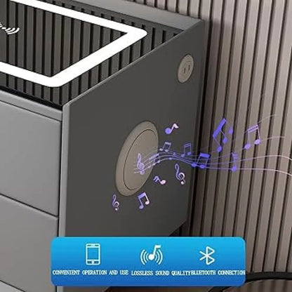 Pametni noćni ormarić sa bežičnim i USB punjenjem ( + LED rasvjeta i wireless zvučnik)